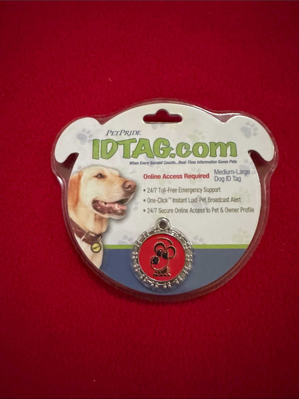 NEW Petpride IDTAG Red Dog ID Tag